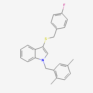 molecular formula C24H22FNS B2582967 1-(2,5-二甲基苄基)-3-((4-氟苄基)硫代)-1H-吲哚 CAS No. 681279-32-3