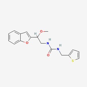 molecular formula C17H18N2O3S B2582985 1-(2-(苯并呋喃-2-基)-2-甲氧基乙基)-3-(噻吩-2-基甲基)脲 CAS No. 2034293-02-0