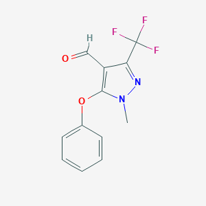 molecular formula C12H9F3N2O2 B025830 1-Methyl-5-phenoxy-3-(trifluoromethyl)-1H-pyrazole-4-carbaldehyde CAS No. 109925-42-0