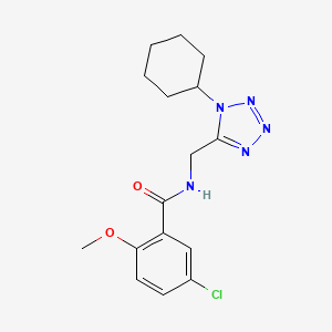 molecular formula C16H20ClN5O2 B2583001 5-chloro-N-((1-cyclohexyl-1H-tetrazol-5-yl)methyl)-2-methoxybenzamide CAS No. 921144-21-0