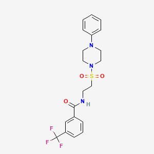 molecular formula C20H22F3N3O3S B2583004 N-(2-((4-苯基哌嗪-1-基)磺酰基)乙基)-3-(三氟甲基)苯甲酰胺 CAS No. 897621-25-9
