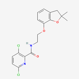 molecular formula C18H18Cl2N2O3 B2583005 3,6-dichloro-N-{2-[(2,2-dimethyl-2,3-dihydro-1-benzofuran-7-yl)oxy]ethyl}pyridine-2-carboxamide CAS No. 1423297-64-6