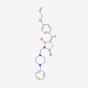 molecular formula C24H25N3O3S B258301 5-[4-(Allyloxy)benzylidene]-3-[(4-phenyl-1-piperazinyl)methyl]-1,3-thiazolidine-2,4-dione 