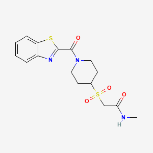 molecular formula C16H19N3O4S2 B2583018 2-((1-(benzo[d]thiazole-2-carbonyl)piperidin-4-yl)sulfonyl)-N-methylacetamide CAS No. 1798540-37-0