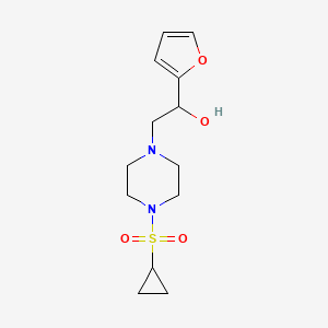 molecular formula C13H20N2O4S B2583025 2-(4-(Cyclopropylsulfonyl)piperazin-1-yl)-1-(furan-2-yl)ethanol CAS No. 1396884-62-0