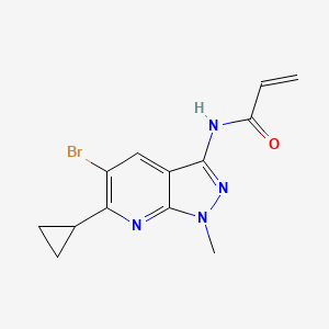 molecular formula C13H13BrN4O B2583027 N-{5-溴-6-环丙基-1-甲基-1H-吡唑并[3,4-b]吡啶-3-基}丙-2-烯酰胺 CAS No. 2396580-25-7