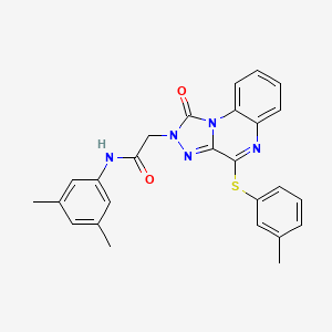 molecular formula C26H23N5O2S B2583032 N-(3,5-dimethylphenyl)-2-(1-oxo-4-(m-tolylthio)-[1,2,4]triazolo[4,3-a]quinoxalin-2(1H)-yl)acetamide CAS No. 1111260-81-1
