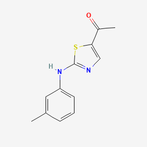 molecular formula C12H12N2OS B2583033 1-[2-(3-Toluidino)-1,3-thiazol-5-yl]-1-ethanone CAS No. 478078-69-2