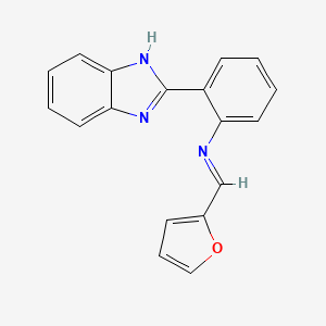 molecular formula C18H13N3O B2583039 (Z)-2-(1H-benzo[d]imidazol-2-yl)-N-(furan-2-ylmethylene)aniline CAS No. 374105-48-3