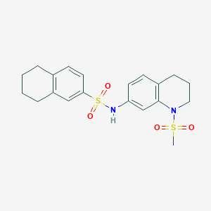 molecular formula C20H24N2O4S2 B2583117 N-(1-methylsulfonyl-3,4-dihydro-2H-quinolin-7-yl)-5,6,7,8-tetrahydronaphthalene-2-sulfonamide CAS No. 946293-32-9