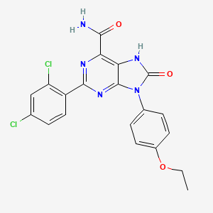 molecular formula C20H15Cl2N5O3 B2583123 2-(2,4-dichlorophenyl)-9-(4-ethoxyphenyl)-8-oxo-8,9-dihydro-7H-purine-6-carboxamide CAS No. 898442-51-8