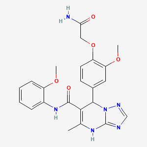 molecular formula C23H24N6O5 B2583124 7-(4-(2-氨基-2-氧代乙氧基)-3-甲氧基苯基)-N-(2-甲氧基苯基)-5-甲基-4,7-二氢-[1,2,4]三唑并[1,5-a]嘧啶-6-甲酰胺 CAS No. 867042-80-6