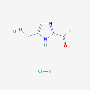 molecular formula C6H9ClN2O2 B2583137 1-[5-(Hydroxymethyl)-1H-imidazol-2-yl]ethanone;hydrochloride CAS No. 2411194-79-9