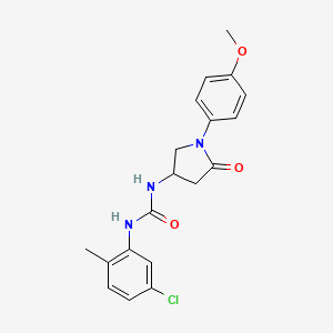 molecular formula C19H20ClN3O3 B2583139 1-(5-Chloro-2-methylphenyl)-3-[1-(4-methoxyphenyl)-5-oxopyrrolidin-3-yl]urea CAS No. 894031-41-5