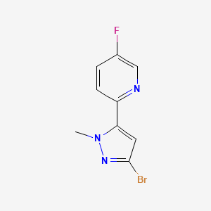 molecular formula C9H7BrFN3 B2583140 2-(5-Bromo-2-methylpyrazol-3-yl)-5-fluoropyridine CAS No. 2378503-16-1