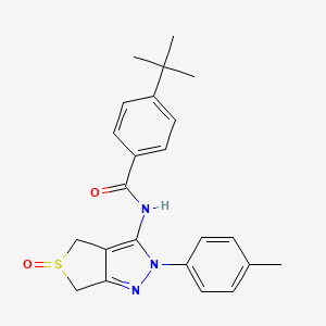 molecular formula C23H25N3O2S B2583141 4-tert-butyl-N-[2-(4-methylphenyl)-5-oxo-4,6-dihydrothieno[3,4-c]pyrazol-3-yl]benzamide CAS No. 1009599-37-4