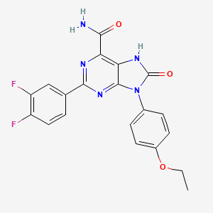 molecular formula C20H15F2N5O3 B2583142 2-(3,4-二氟苯基)-9-(4-乙氧基苯基)-8-氧代-8,9-二氢-7H-嘌呤-6-甲酰胺 CAS No. 898422-28-1