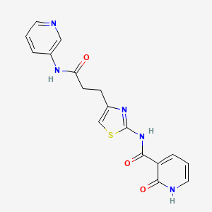 molecular formula C17H15N5O3S B2583145 2-oxo-N-(4-(3-oxo-3-(pyridin-3-ylamino)propyl)thiazol-2-yl)-1,2-dihydropyridine-3-carboxamide CAS No. 1091436-65-5