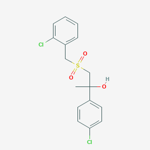 molecular formula C16H16Cl2O3S B2583155 1-[(2-氯苄基)磺酰基]-2-(4-氯苯基)-2-丙醇 CAS No. 339276-90-3