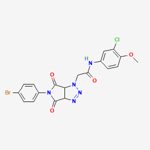 molecular formula C19H15BrClN5O4 B2583160 2-(5-(4-溴苯基)-4,6-二氧代-4,5,6,6a-四氢吡咯并[3,4-d][1,2,3]三唑-1(3aH)-基)-N-(3-氯-4-甲氧基苯基)乙酰胺 CAS No. 1052611-78-5