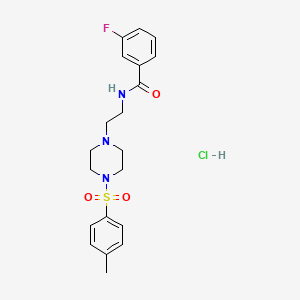molecular formula C20H25ClFN3O3S B2583177 3-fluoro-N-(2-(4-tosylpiperazin-1-yl)ethyl)benzamide hydrochloride CAS No. 1189702-63-3