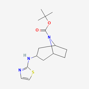 molecular formula C15H23N3O2S B2583180 Tert-butyl 3-[(1,3-thiazol-2-yl)amino]-8-azabicyclo[3.2.1]octane-8-carboxylate CAS No. 1515578-92-3