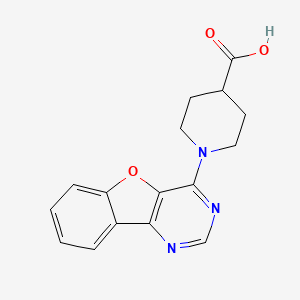 molecular formula C16H15N3O3 B2583182 1-([1]Benzofuro[3,2-d]pyrimidin-4-yl)piperidine-4-carboxylic acid CAS No. 847857-49-2