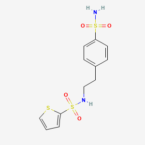 molecular formula C12H14N2O4S3 B2583184 N-[2-(4-sulfamoylphenyl)ethyl]thiophene-2-sulfonamide CAS No. 690247-62-2