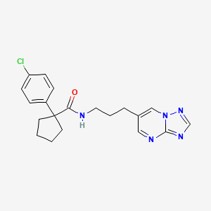 molecular formula C20H22ClN5O B2583185 N-(3-([1,2,4]triazolo[1,5-a]pyrimidin-6-yl)propyl)-1-(4-chlorophenyl)cyclopentanecarboxamide CAS No. 2034615-06-8