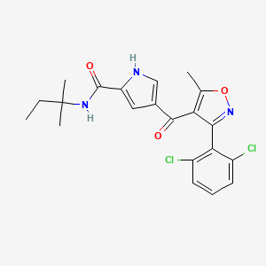 molecular formula C21H21Cl2N3O3 B2583189 4-[3-(2,6-dichlorophenyl)-5-methyl-1,2-oxazole-4-carbonyl]-N-(2-methylbutan-2-yl)-1H-pyrrole-2-carboxamide CAS No. 478064-56-1
