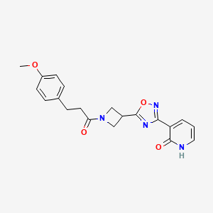 molecular formula C20H20N4O4 B2583192 3-(5-(1-(3-(4-甲氧基苯基)丙酰)氮杂环丁-3-基)-1,2,4-恶二唑-3-基)吡啶-2(1H)-酮 CAS No. 1396683-27-4
