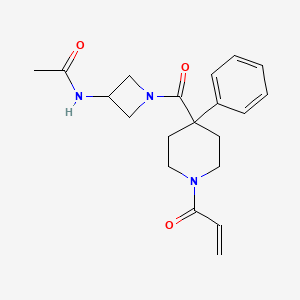 molecular formula C20H25N3O3 B2583203 N-[1-(4-Phenyl-1-prop-2-enoylpiperidine-4-carbonyl)azetidin-3-yl]acetamide CAS No. 2198424-65-4