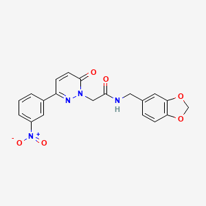 molecular formula C20H16N4O6 B2583205 N-(1,3-benzodioxol-5-ylmethyl)-2-[3-(3-nitrophenyl)-6-oxopyridazin-1-yl]acetamide CAS No. 899739-77-6