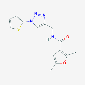 B2583209 2,5-dimethyl-N-((1-(thiophen-2-yl)-1H-1,2,3-triazol-4-yl)methyl)furan-3-carboxamide CAS No. 2034560-33-1