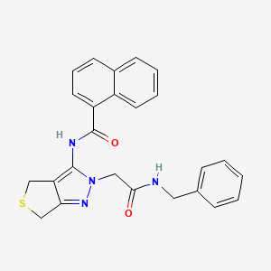 molecular formula C25H22N4O2S B2583210 N-(2-(2-(苯甲氨基)-2-氧代乙基)-4,6-二氢-2H-噻吩并[3,4-c]吡唑-3-基)-1-萘甲酰胺 CAS No. 1105218-20-9