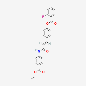 molecular formula C25H20FNO5 B2583212 (E)-4-(3-((4-(乙氧羰基)苯基)氨基)-3-氧代丙-1-烯-1-基)苯基 2-氟苯甲酸酯 CAS No. 537689-41-1