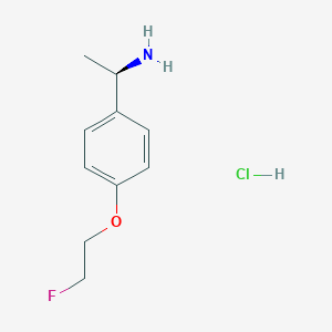 molecular formula C10H15ClFNO B2583215 (1R)-1-[4-(2-氟乙氧基)苯基]乙胺；盐酸盐 CAS No. 2411177-97-2