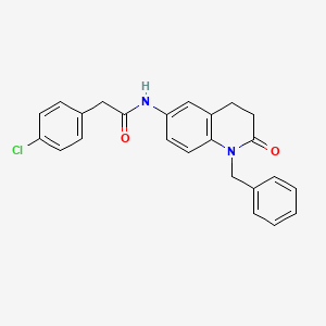 molecular formula C24H21ClN2O2 B2583216 N-(1-苄基-2-氧代-1,2,3,4-四氢喹啉-6-基)-2-(4-氯苯基)乙酰胺 CAS No. 946269-58-5