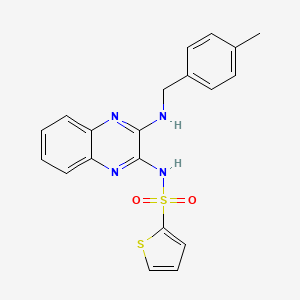 molecular formula C20H18N4O2S2 B2583224 N-(3-((4-methylbenzyl)amino)quinoxalin-2-yl)thiophene-2-sulfonamide CAS No. 713126-97-7