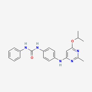 molecular formula C21H23N5O2 B2583225 1-(4-((6-异丙氧基-2-甲基嘧啶-4-基)氨基)苯基)-3-苯基脲 CAS No. 946273-70-7