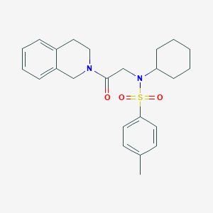 molecular formula C24H30N2O3S B258323 N-cyclohexyl-N-[2-(3,4-dihydroisoquinolin-2(1H)-yl)-2-oxoethyl]-4-methylbenzenesulfonamide 