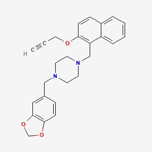 B2583231 1-(1,3-Benzodioxol-5-ylmethyl)-4-{[2-(2-propynyloxy)-1-naphthyl]methyl}piperazine CAS No. 866149-68-0