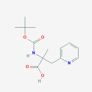 molecular formula C14H20N2O4 B2583235 2-甲基-2-[(2-甲基丙-2-基)氧羰基氨基]-3-吡啶-2-基丙酸 CAS No. 2358157-36-3