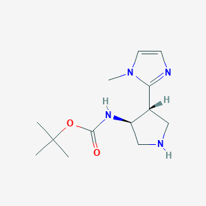molecular formula C13H22N4O2 B2583236 叔丁基 N-[(3S,4R)-4-(1-甲基咪唑-2-基)吡咯烷-3-基]氨基甲酸酯 CAS No. 2241129-99-5