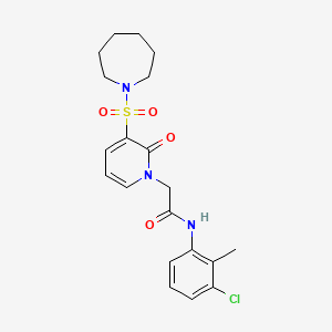 molecular formula C20H24ClN3O4S B2583238 2-(3-(azepan-1-ylsulfonyl)-2-oxopyridin-1(2H)-yl)-N-(3-chloro-2-methylphenyl)acetamide CAS No. 1251695-53-0