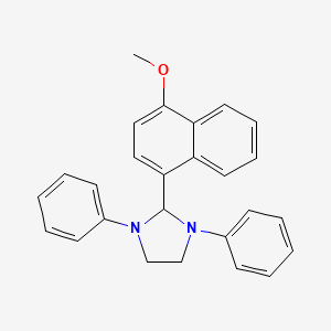 molecular formula C26H24N2O B2583240 2-(4-Methoxynaphthalen-1-yl)-1,3-diphenylimidazolidine CAS No. 307340-04-1