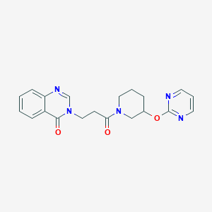 3-(3-oxo-3-(3-(pyrimidin-2-yloxy)piperidin-1-yl)propyl)quinazolin-4(3H)-one