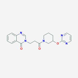 molecular formula C20H21N5O3 B2583242 3-(3-oxo-3-(3-(pirimidin-2-iloxi)piperidin-1-il)propil)quinazolin-4(3H)-ona CAS No. 2034575-93-2