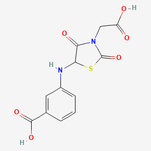 molecular formula C12H10N2O6S B2583247 3-{[3-(Carboxymethyl)-2,4-dioxo-1,3-thiazolidin-5-yl]amino}benzoic acid CAS No. 1009163-24-9