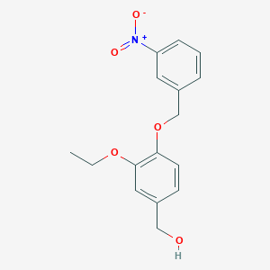molecular formula C16H17NO5 B2583250 {3-Ethoxy-4-[(3-nitrobenzyl)oxy]phenyl}methanol CAS No. 693814-42-5